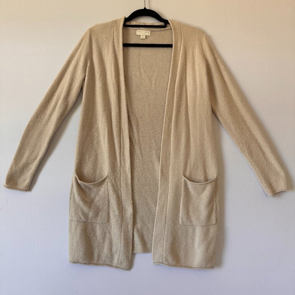 Barefoot Dreams Cozychic Lite Cardigan Stone Womens Size Small Comfy Knit